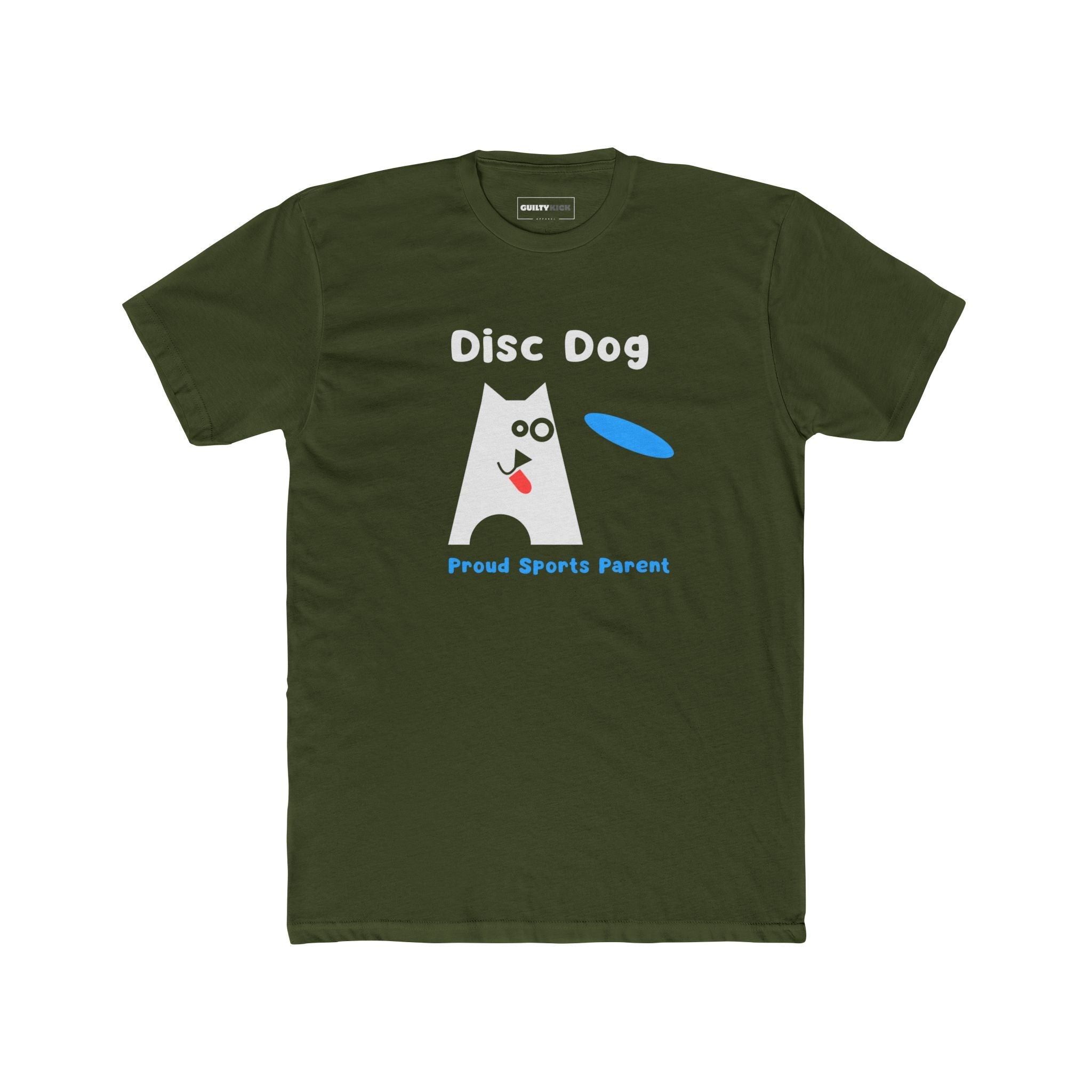 Disc Dog Minimalist Graphic Tee, Proud Sports Parent Retro Dog T-Shirt - Guilty Kick Apparel