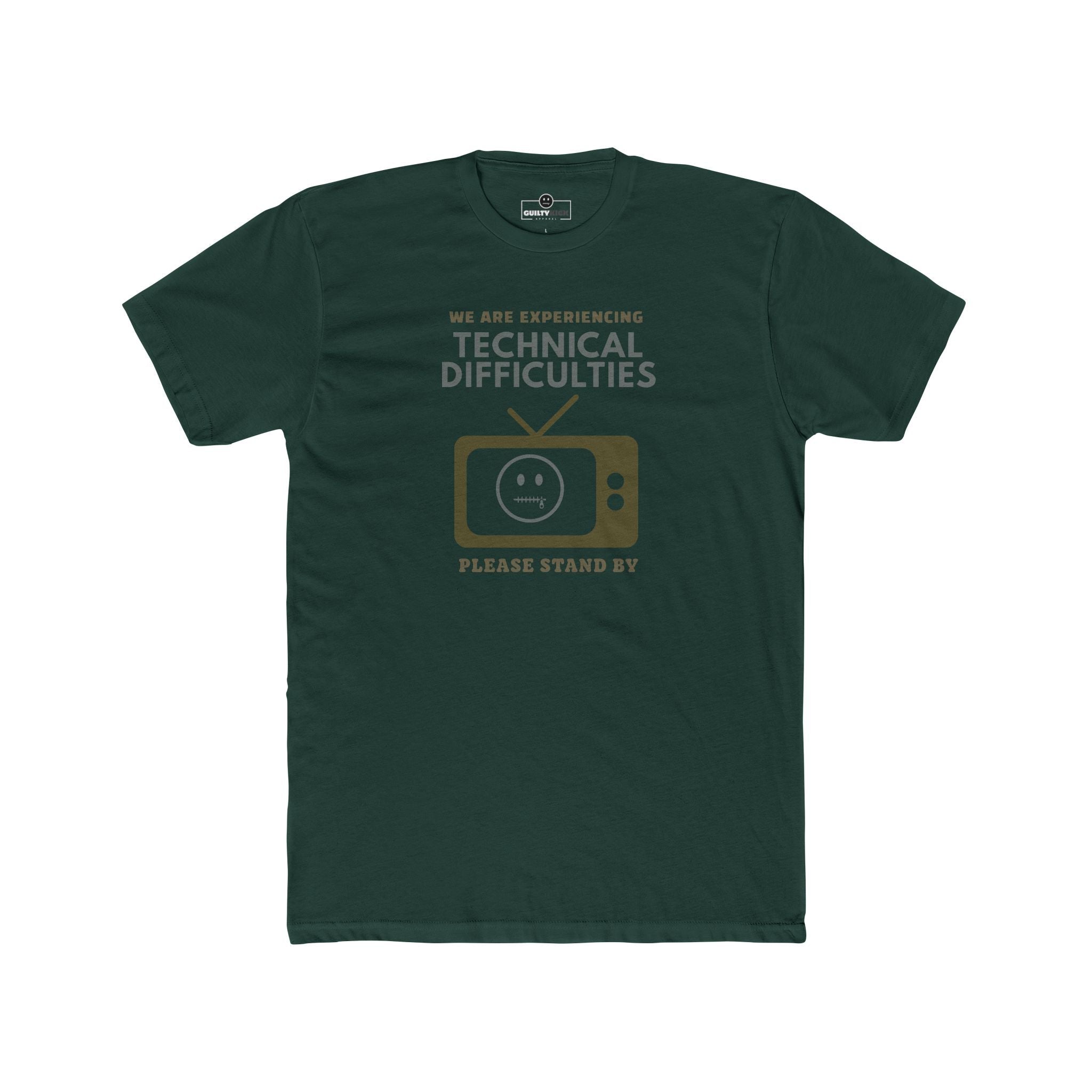 Distressed, Vintage Technical Difficulties Retro TV Graphic Tee, Funny Satire T-Shirt - Guilty Kick Apparel
