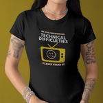 Distressed, Vintage Technical Difficulties Retro TV Graphic Tee, Funny Satire T-Shirt - Guilty Kick Apparel