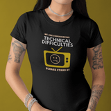Distressed, Vintage Technical Difficulties Retro TV Graphic Tee, Funny Satire T-Shirt - Guilty Kick Apparel