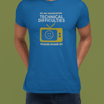 Distressed, Vintage Technical Difficulties Retro TV Graphic Tee, Funny Satire T-Shirt - Guilty Kick Apparel