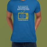 Distressed, Vintage Technical Difficulties Retro TV Graphic Tee, Funny Satire T-Shirt - Guilty Kick Apparel