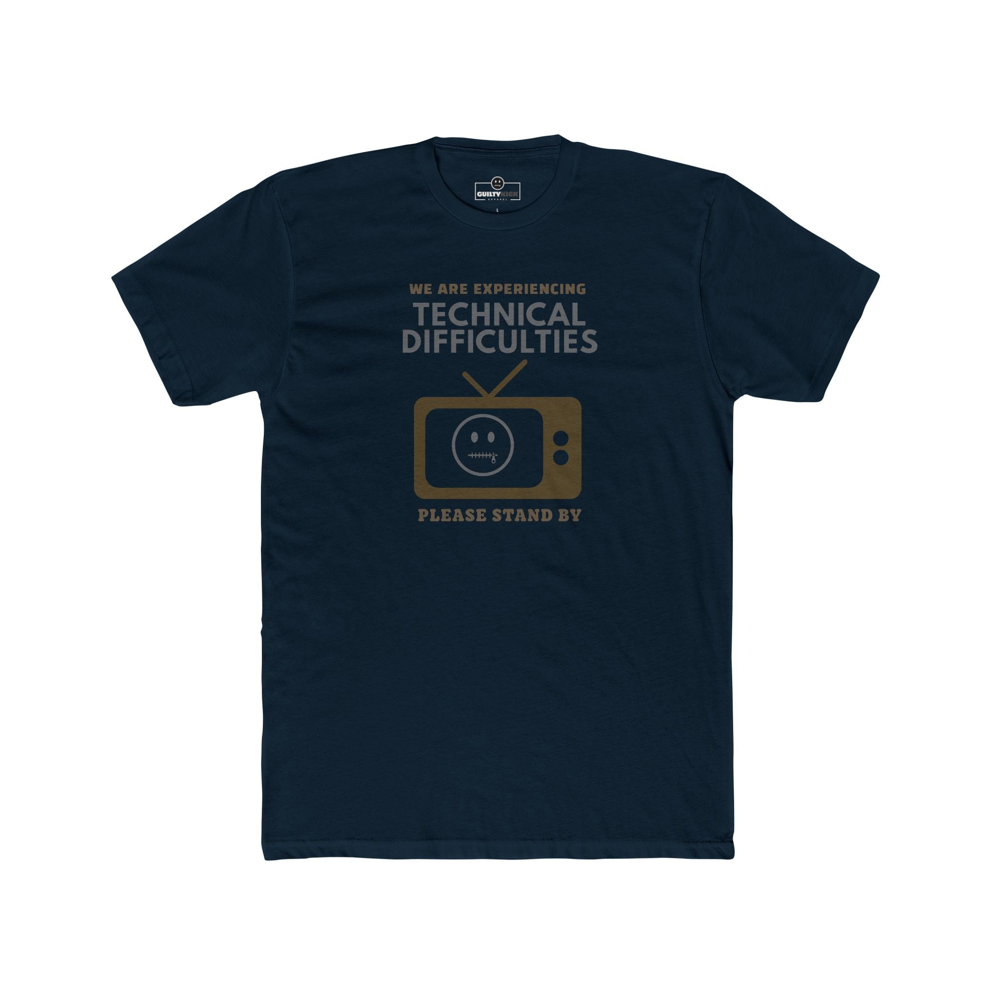 Distressed, Vintage Technical Difficulties Retro TV Graphic Tee, Funny Satire T-Shirt - Guilty Kick Apparel