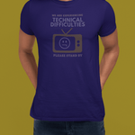 Distressed, Vintage Technical Difficulties Retro TV Graphic Tee, Funny Satire T-Shirt - Guilty Kick Apparel