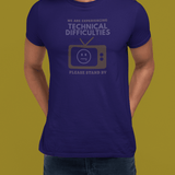 Distressed, Vintage Technical Difficulties Retro TV Graphic Tee, Funny Satire T-Shirt - Guilty Kick Apparel