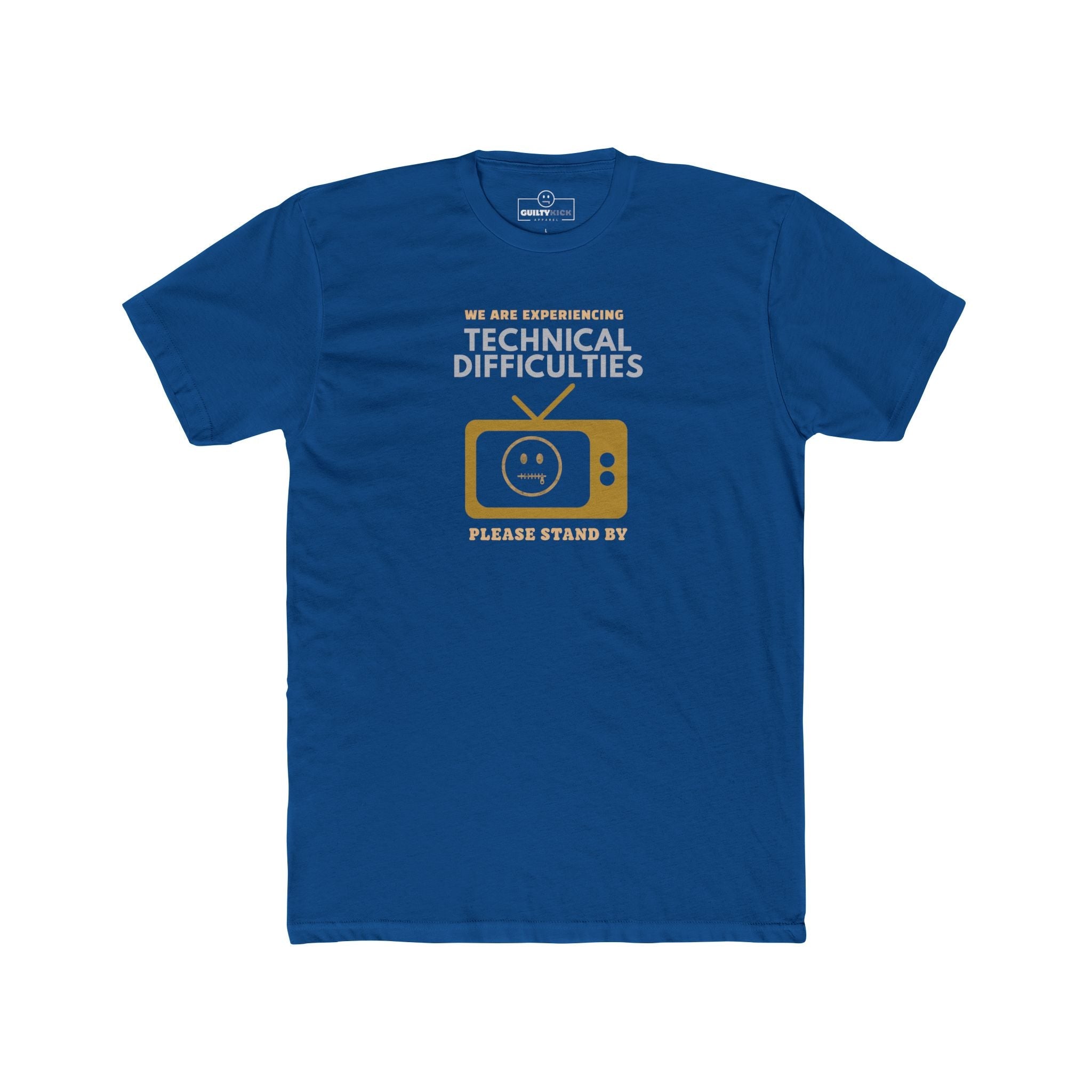 Distressed, Vintage Technical Difficulties Retro TV Graphic Tee, Funny Satire T-Shirt - Guilty Kick Apparel