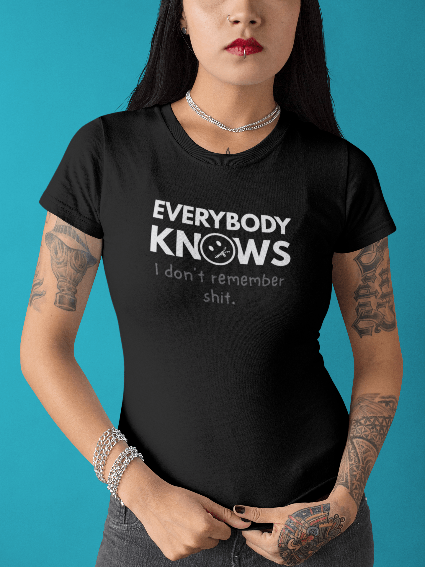 Everybody Knows I Don’t Remember Shit T-Shirt | Funny Forgetful Confession Tee - Guilty Kick Apparel