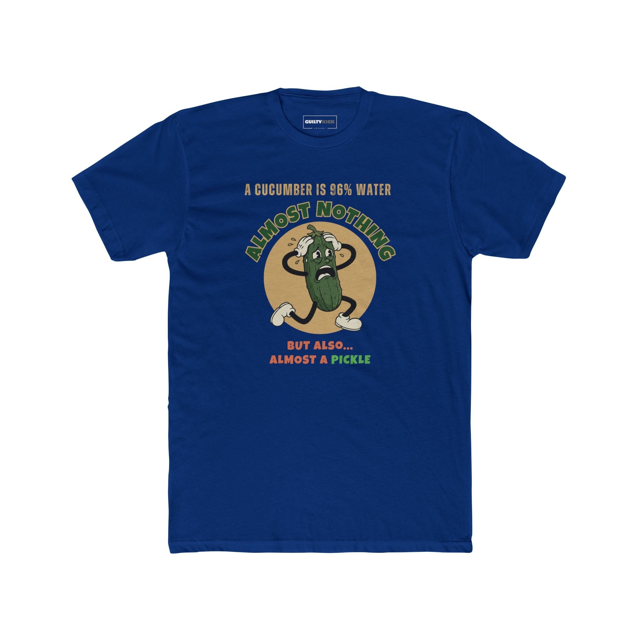 Existential Cucumber T-Shirt - Vintage Rubber Hose Pickle Crisis Humor Graphic Tee - Guilty Kick Apparel