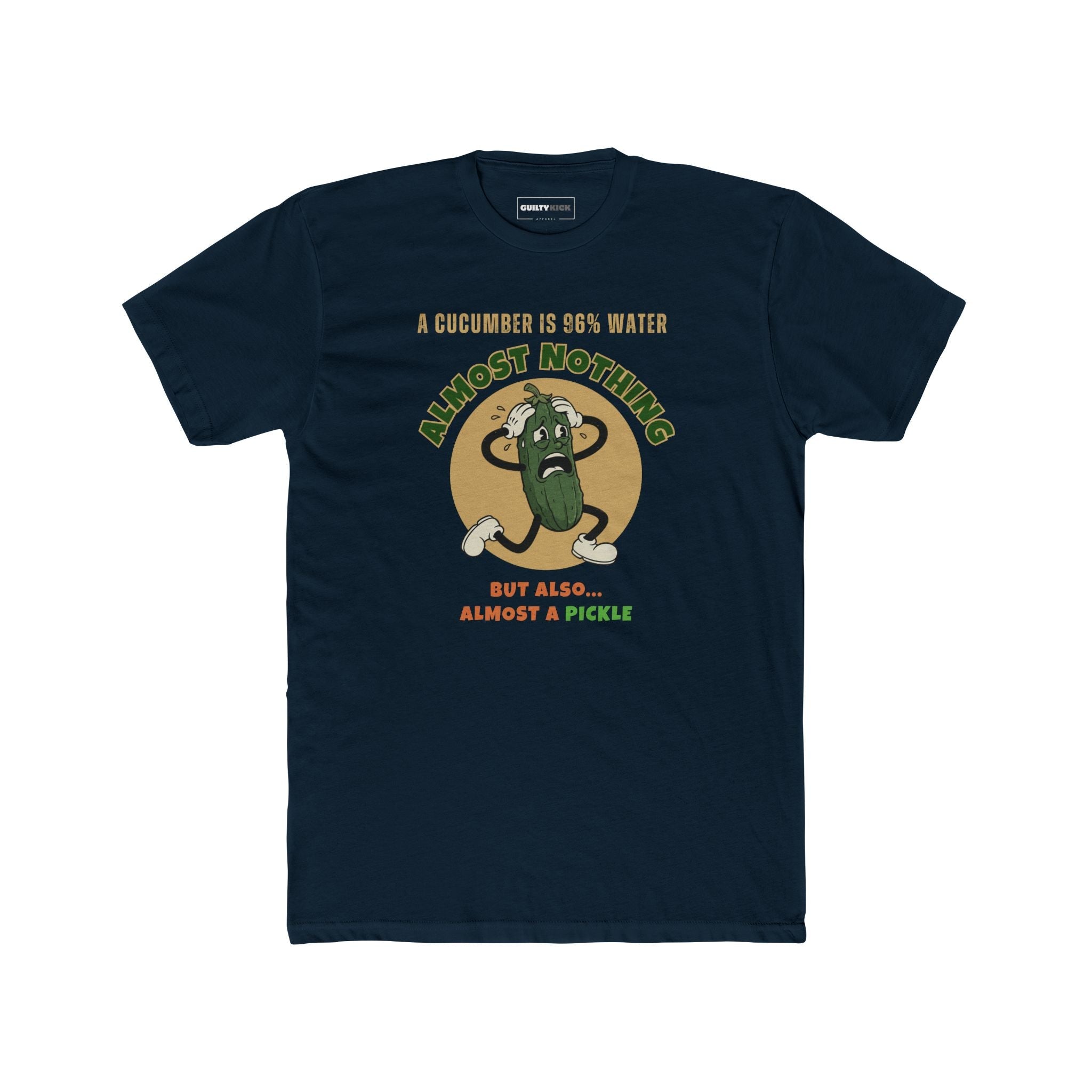 Existential Cucumber T-Shirt - Vintage Rubber Hose Pickle Crisis Humor Graphic Tee - Guilty Kick Apparel