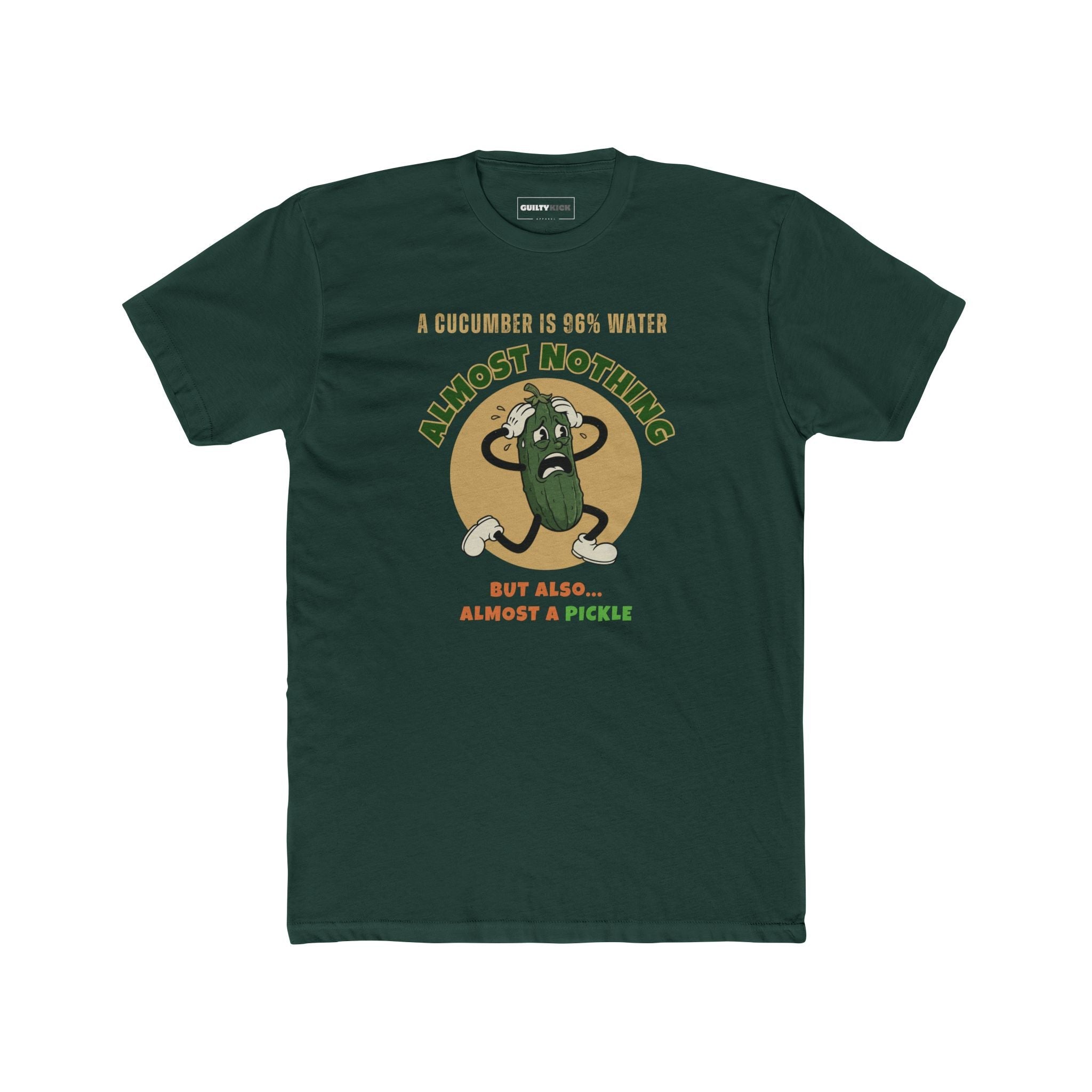 Existential Cucumber T-Shirt - Vintage Rubber Hose Pickle Crisis Humor Graphic Tee - Guilty Kick Apparel