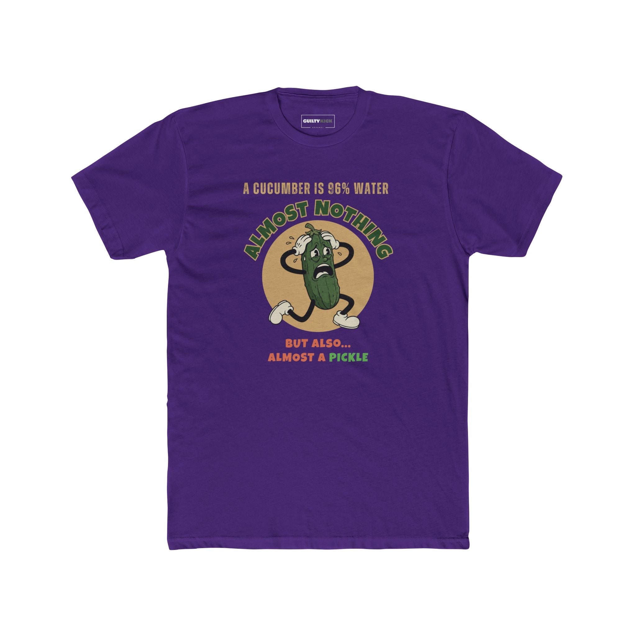 Existential Cucumber T-Shirt - Vintage Rubber Hose Pickle Crisis Humor Graphic Tee - Guilty Kick Apparel