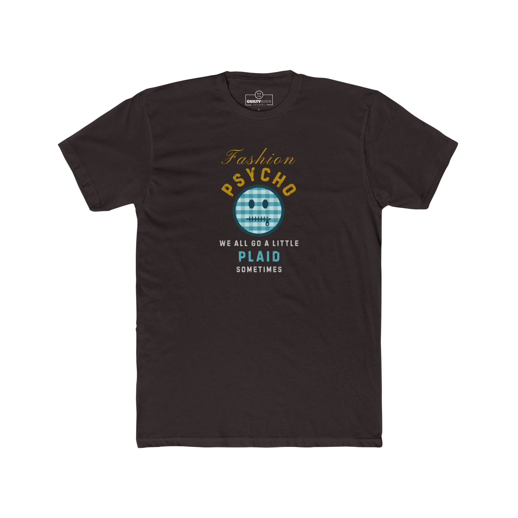 Fashion Psycho Plaid Graphic T-Shirt | Funny Halloween Movie Parody Horror Tee - Guilty Kick Apparel