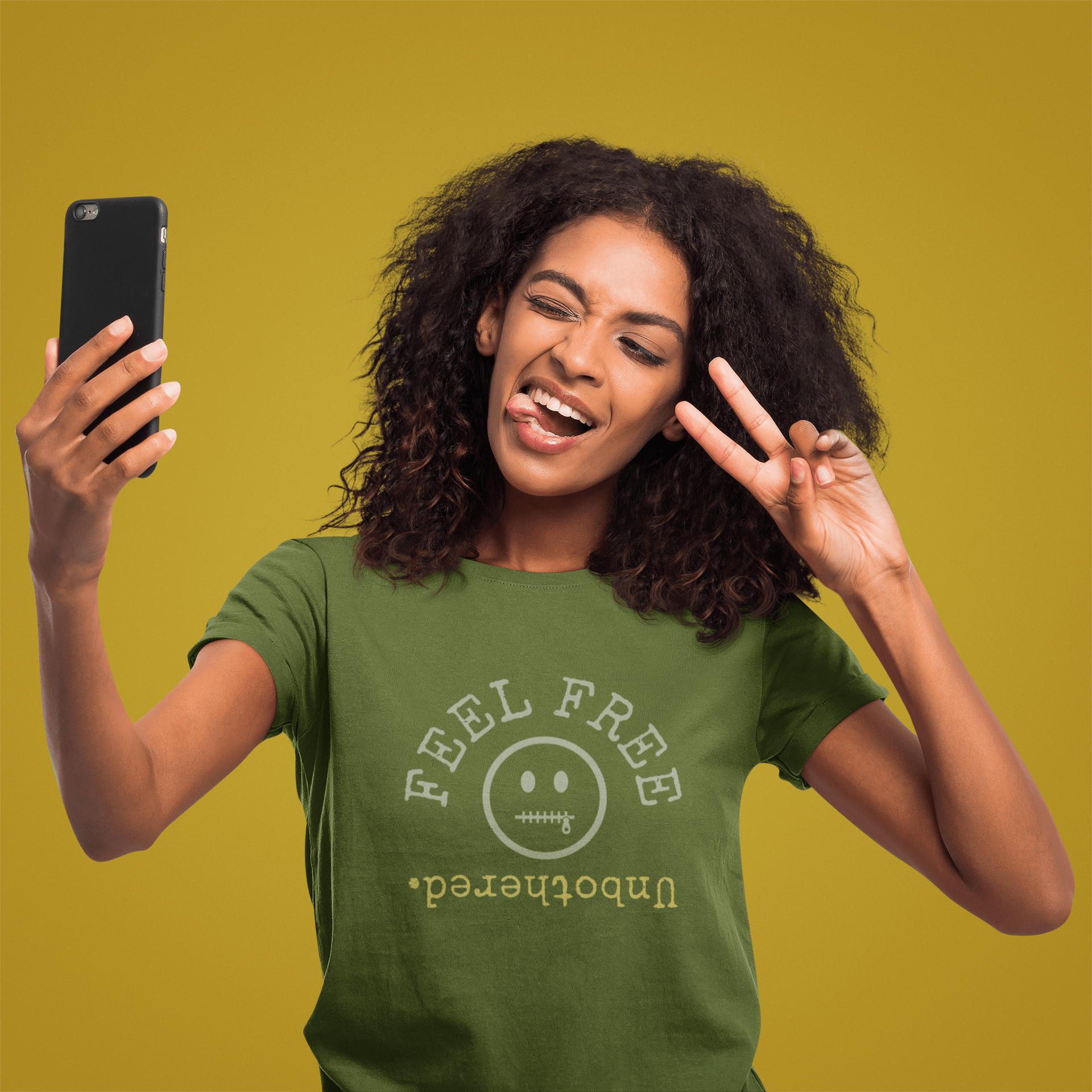 Feel Free Unbothered Graphic Tee Absurdist Inverted Typography Introvert T-Shirt - Guilty Kick Apparel