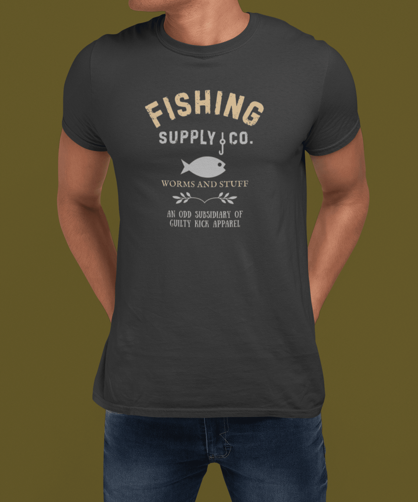 Fishing Supply Co. Worms and Stuff Satirical T-Shirt Premium Retro Distressed Sunbaked Graphic Tee - Guilty Kick Apparel