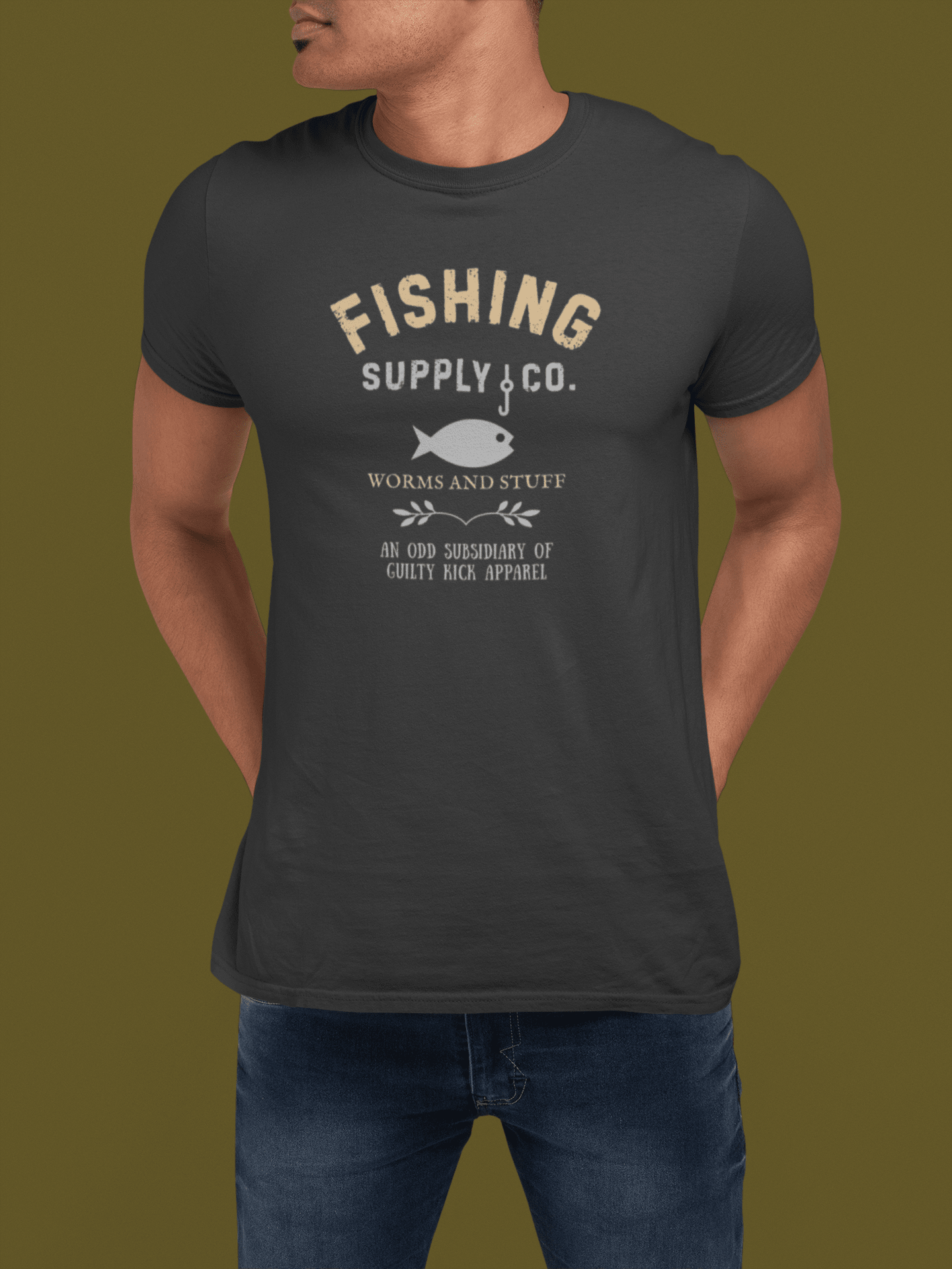 Fishing Supply Co. Worms and Stuff Satirical T-Shirt Premium Retro Distressed Sunbaked Graphic Tee - Guilty Kick Apparel