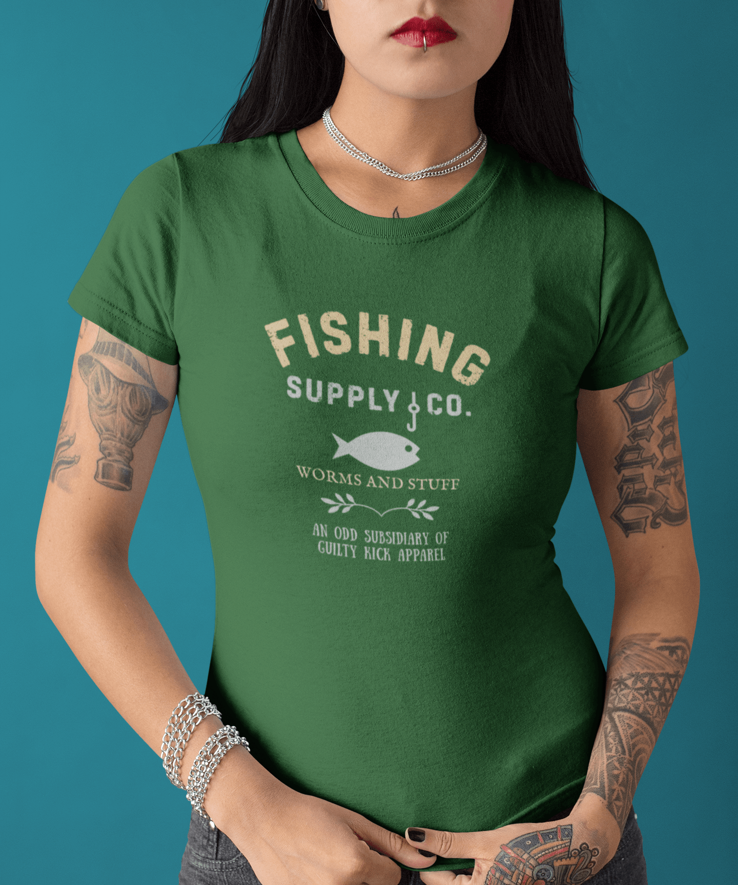 Fishing Supply Co. Worms and Stuff Satirical T-Shirt Premium Retro Distressed Sunbaked Graphic Tee - Guilty Kick Apparel