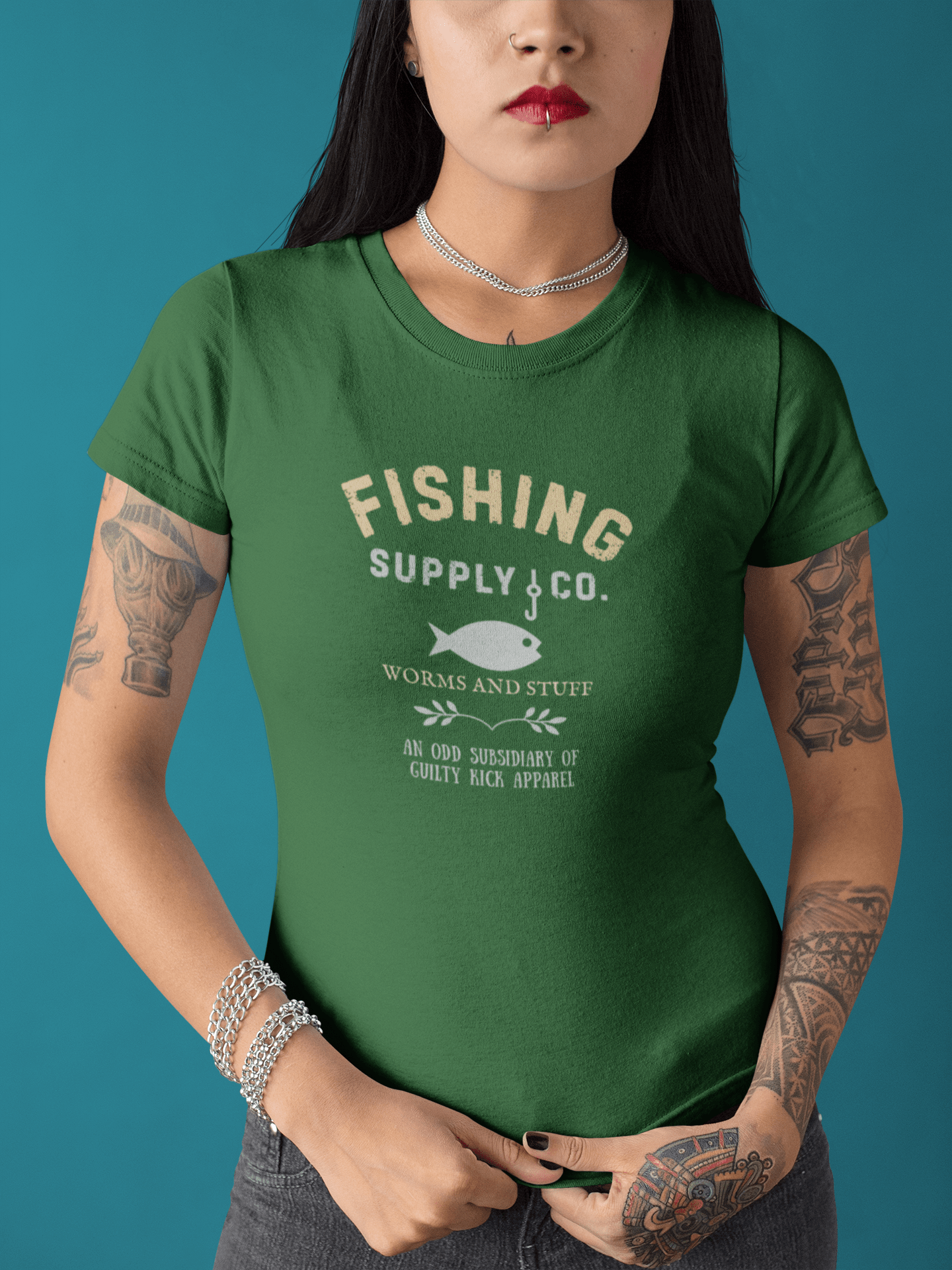 Fishing Supply Co. Worms and Stuff Satirical T-Shirt Premium Retro Distressed Sunbaked Graphic Tee - Guilty Kick Apparel