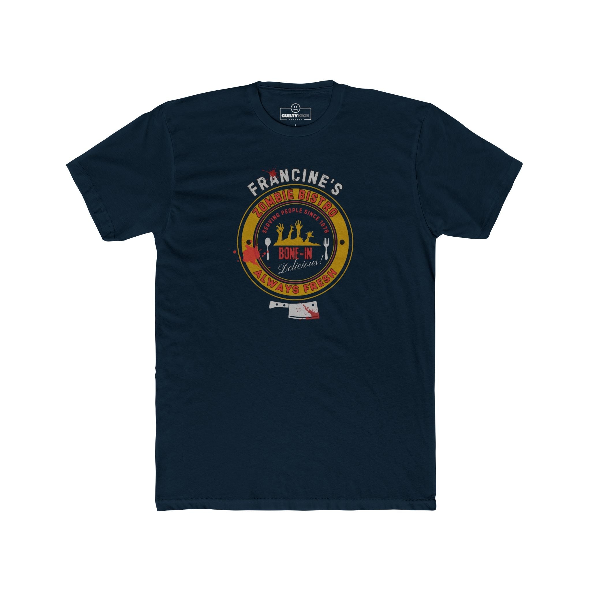 Francine's Zombie Bistro T-Shirt | Funny Vintage Cannibal Restaurant Graphic Tee | Guilty Kick Halloween Collection - Guilty Kick Apparel