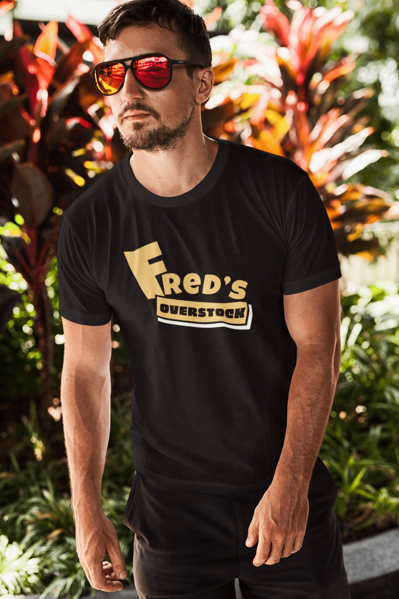 Freds Overstock Vintage Parody Tee 70s Discount Store Aesthetic Retro Graphic Shirt - Guilty Kick Apparel