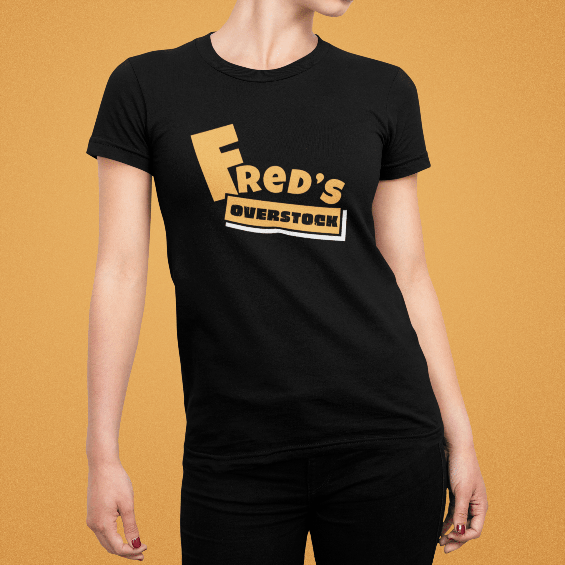 Freds Overstock Vintage Parody Tee 70s Discount Store Aesthetic Retro Graphic Shirt - Guilty Kick Apparel