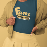 Freds Overstock Vintage Parody Tee 70s Discount Store Aesthetic Retro Graphic Shirt - Guilty Kick Apparel