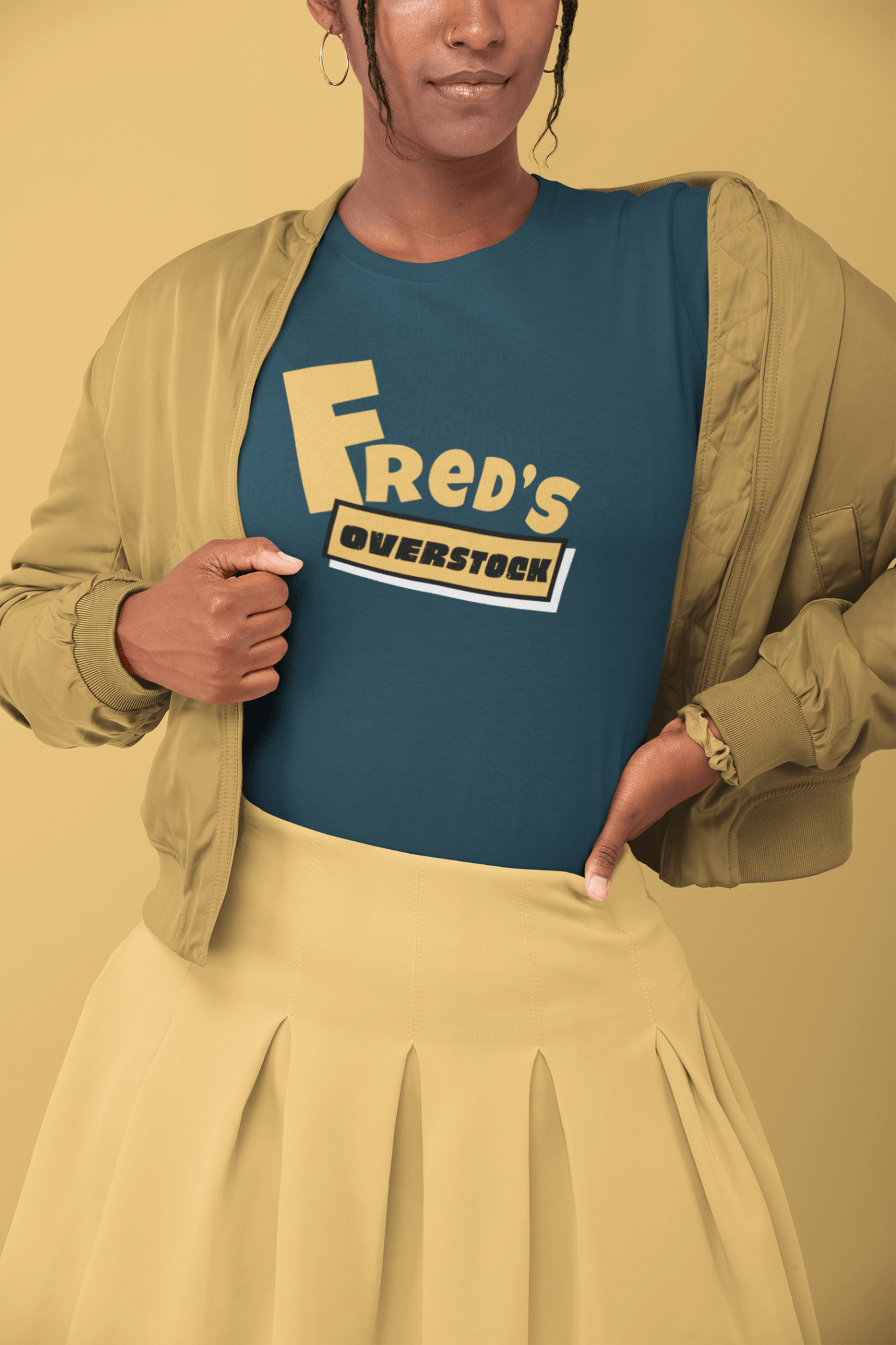 Freds Overstock Vintage Parody Tee 70s Discount Store Aesthetic Retro Graphic Shirt - Guilty Kick Apparel
