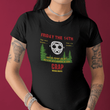 Friday the 14th Crap Wrong Month T-Shirt | Sarcastic Slasher Parody Graphic Tee, Funny Camp Horror Movie Hockey Mask Halloween Shirt - Guilty Kick Apparel