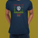 Friday the 14th Crap Wrong Month T-Shirt | Sarcastic Slasher Parody Graphic Tee, Funny Camp Horror Movie Hockey Mask Halloween Shirt - Guilty Kick Apparel