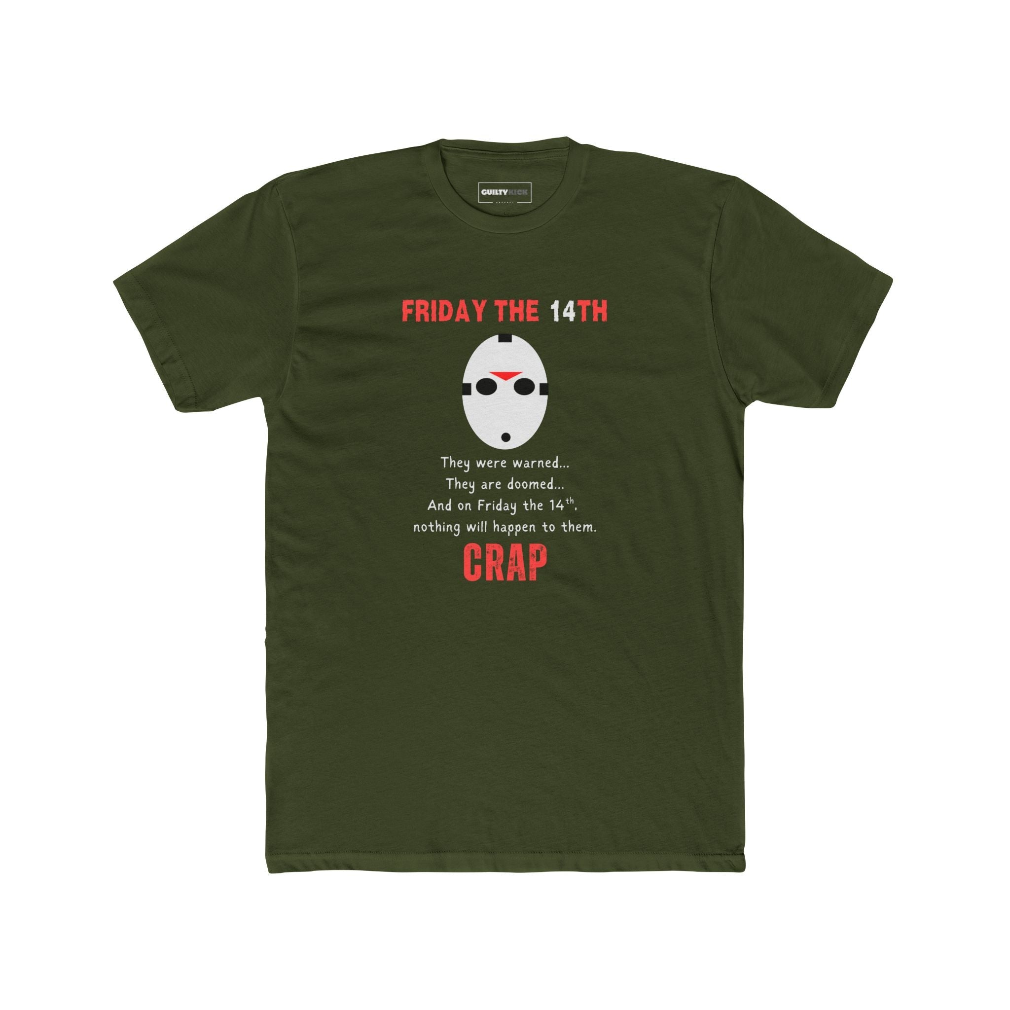 Friday the 14th: Funny Minimalist Slasher Parody T-Shirt - Guilty Kick Apparel