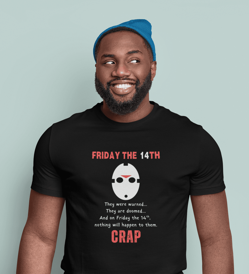 Friday the 14th: Funny Minimalist Slasher Parody T-Shirt - Guilty Kick Apparel