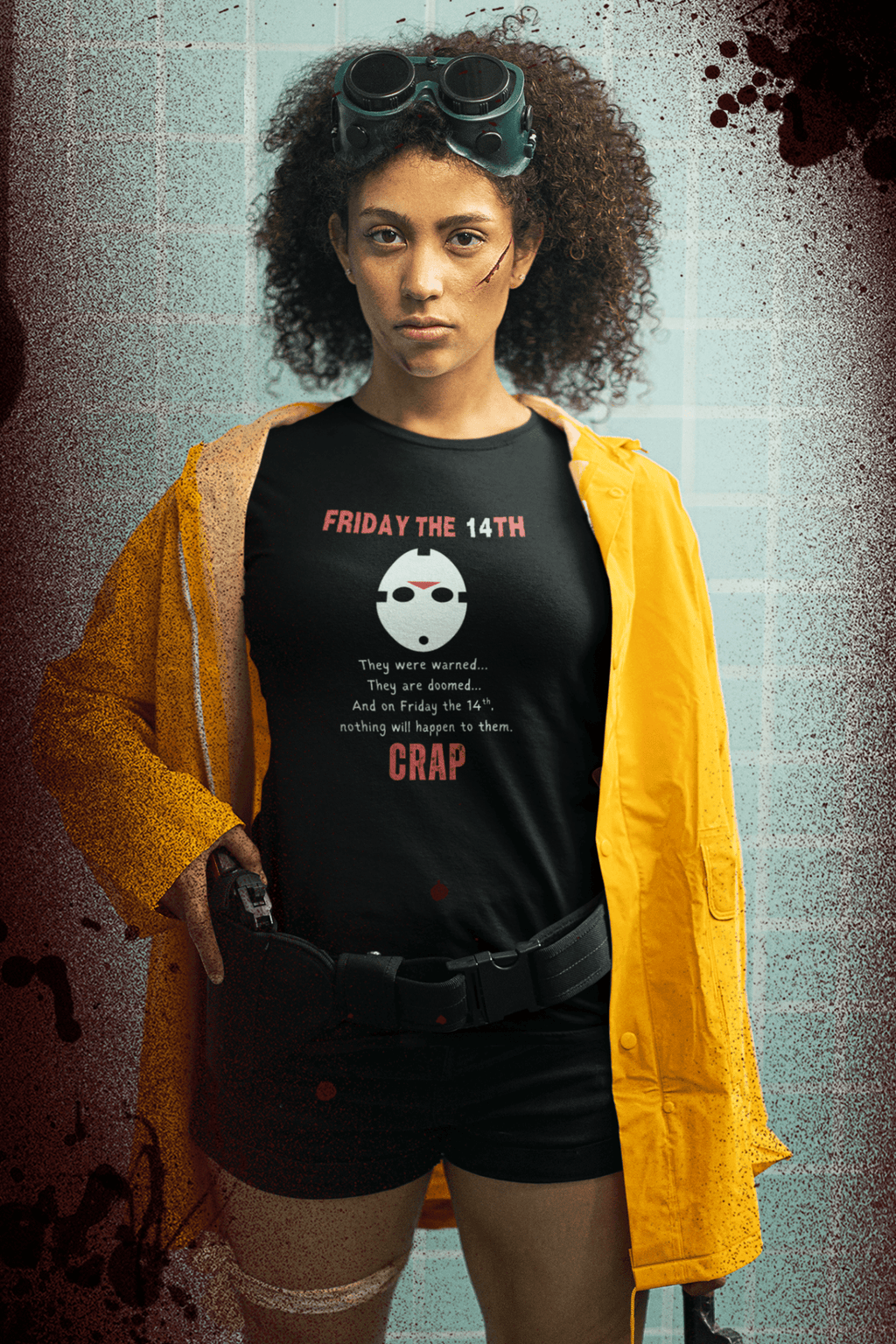 Friday the 14th: Funny Minimalist Slasher Parody T-Shirt - Guilty Kick Apparel