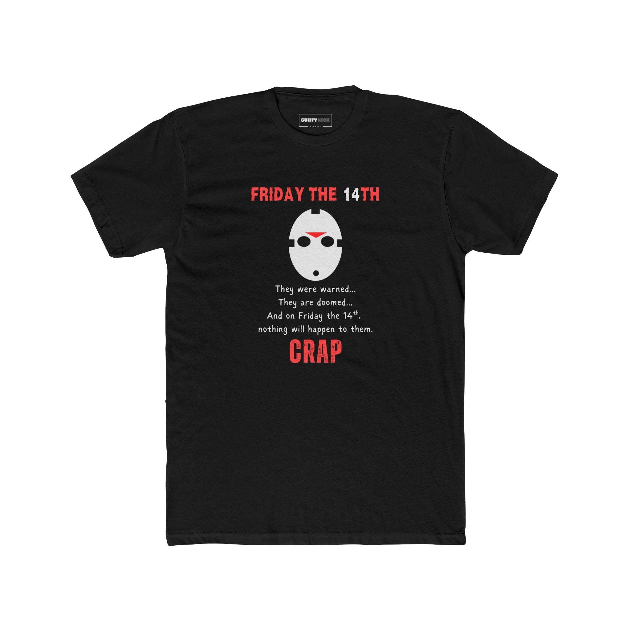 Friday the 14th: Funny Minimalist Slasher Parody T-Shirt - Guilty Kick Apparel