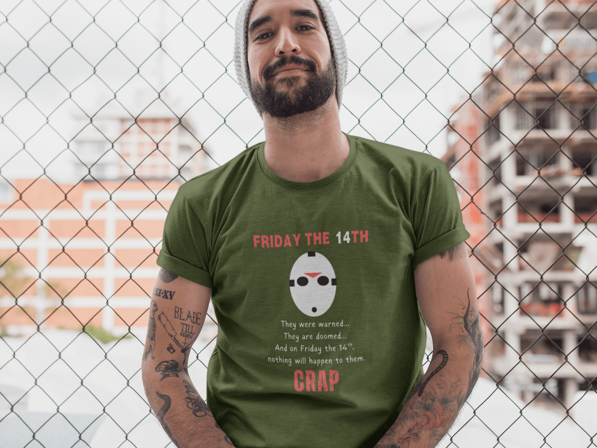 Friday the 14th: Funny Minimalist Slasher Parody T-Shirt - Guilty Kick Apparel