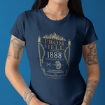 From Hell 1888 Graphic Tee, Jack Whitechapel Vigilance Committee Neighborhood Watch Shirt, Victorian True Crime Satire Halloween T-Shirt - Guilty Kick Apparel