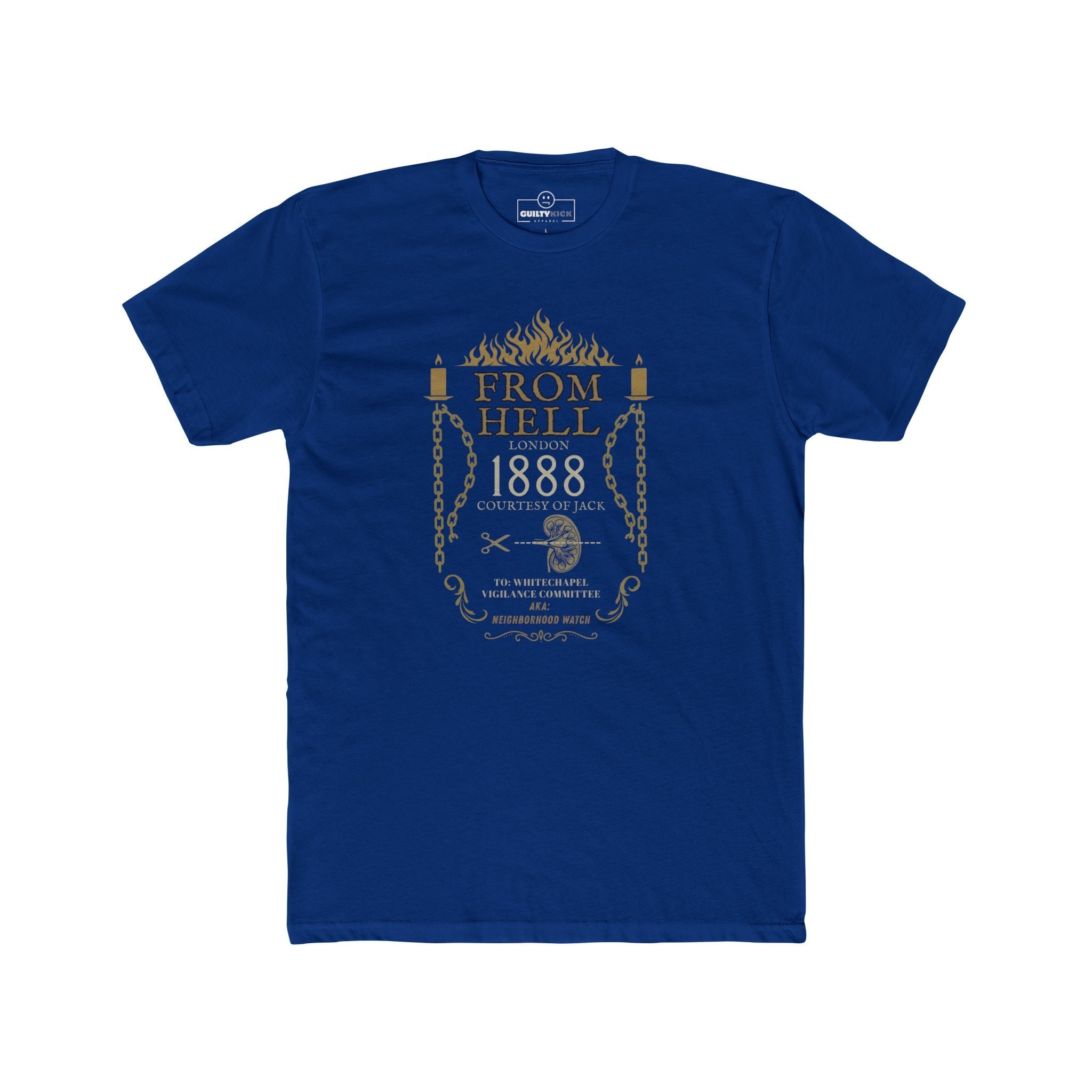From Hell 1888 Graphic Tee, Jack Whitechapel Vigilance Committee Neighborhood Watch Shirt, Victorian True Crime Satire Halloween T-Shirt - Guilty Kick Apparel