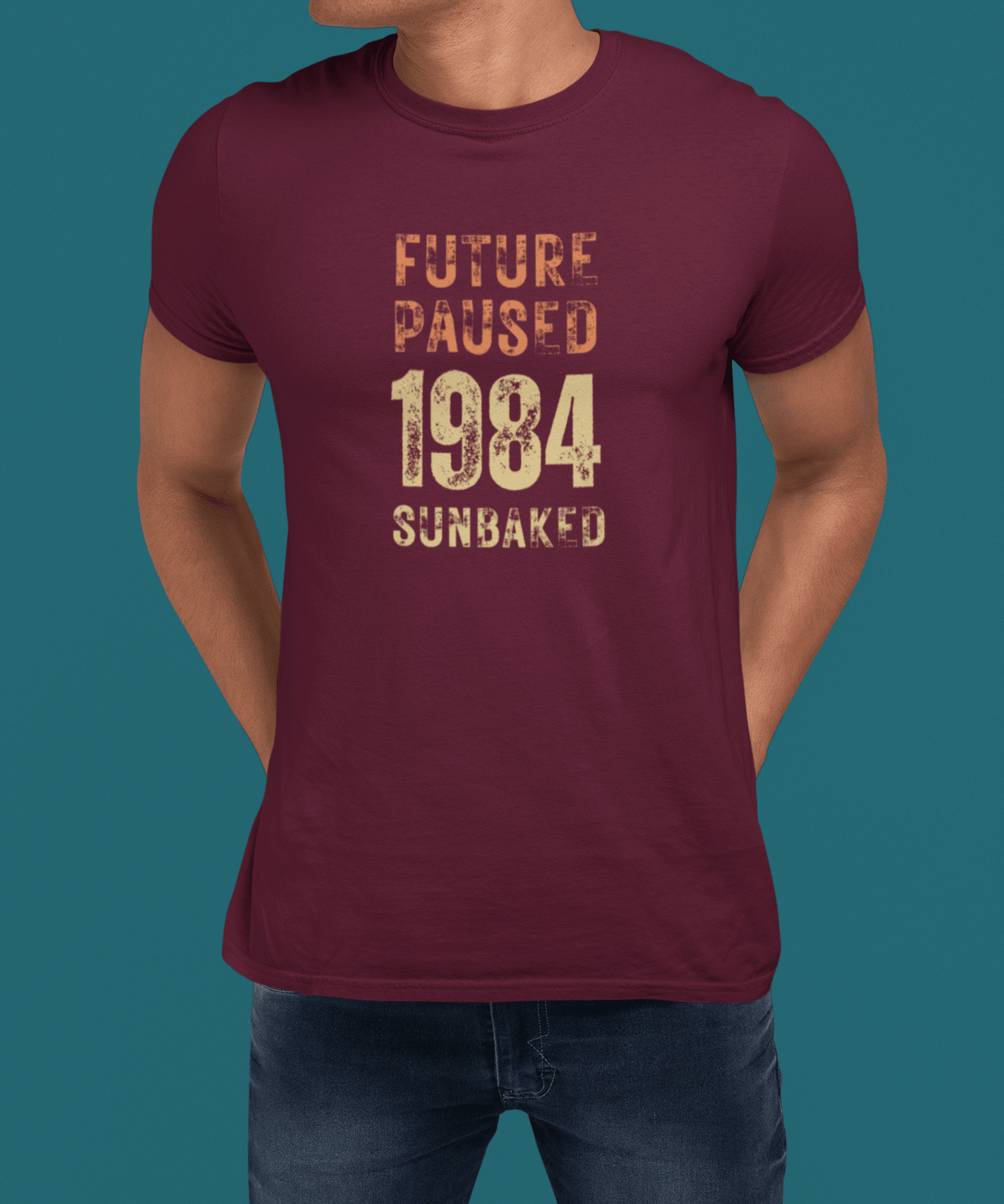 Future Paused 1984 Vintage T-Shirt Retro Dystopian Satire Graphic Tee - Guilty Kick Apparel