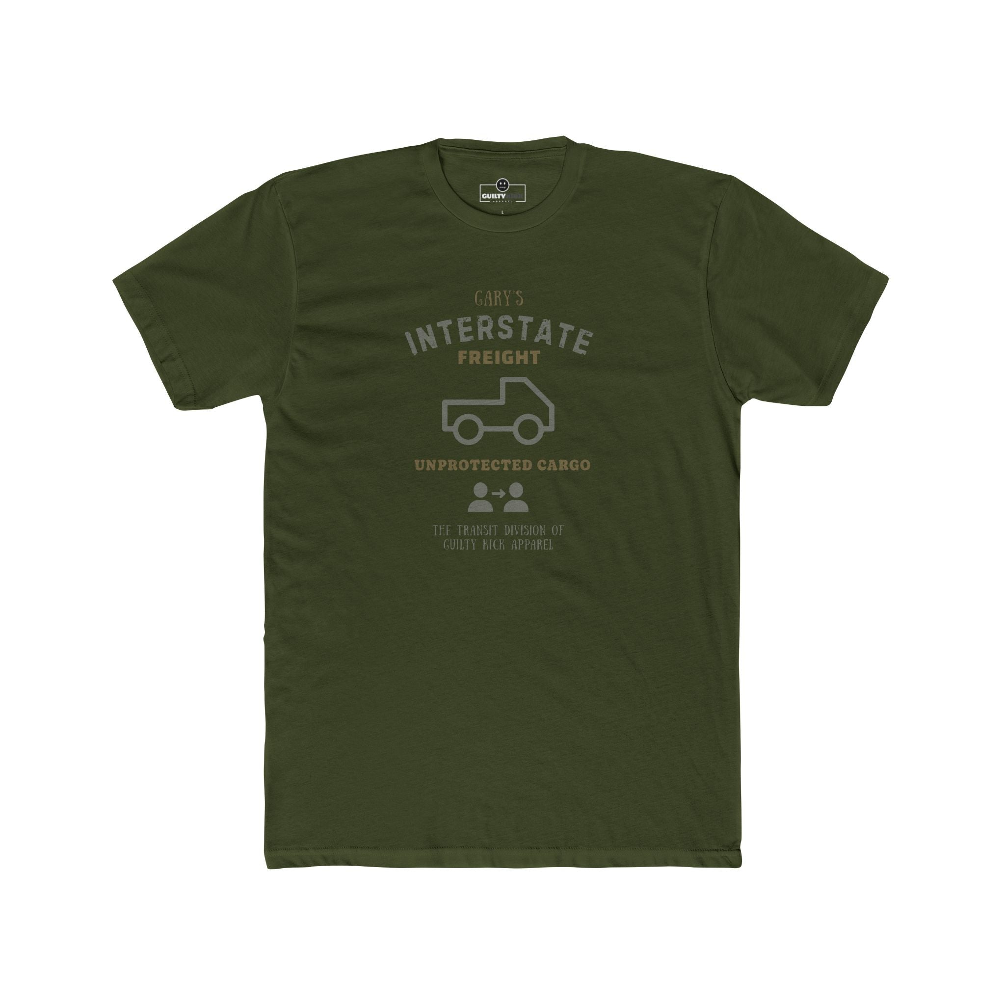 Gary's Interstate Freight Distressed Parody Tee Funny Sunbaked Retro Trucker T-Shirt - Guilty Kick Apparel