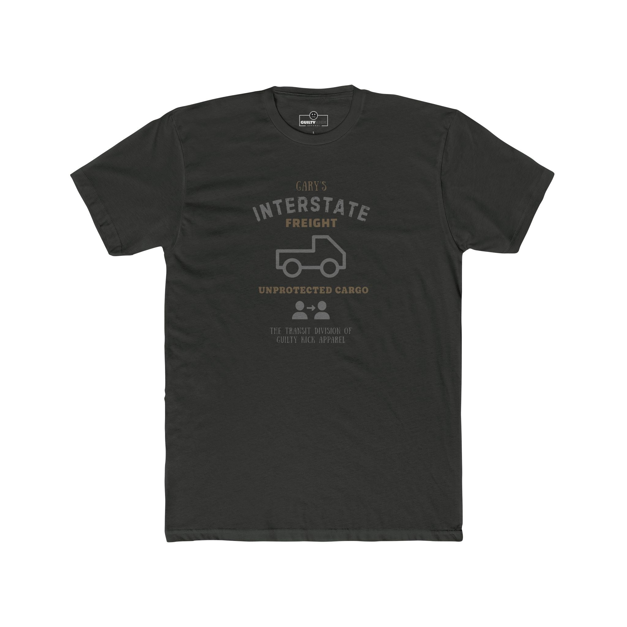 Gary's Interstate Freight Distressed Parody Tee Funny Sunbaked Retro Trucker T-Shirt - Guilty Kick Apparel