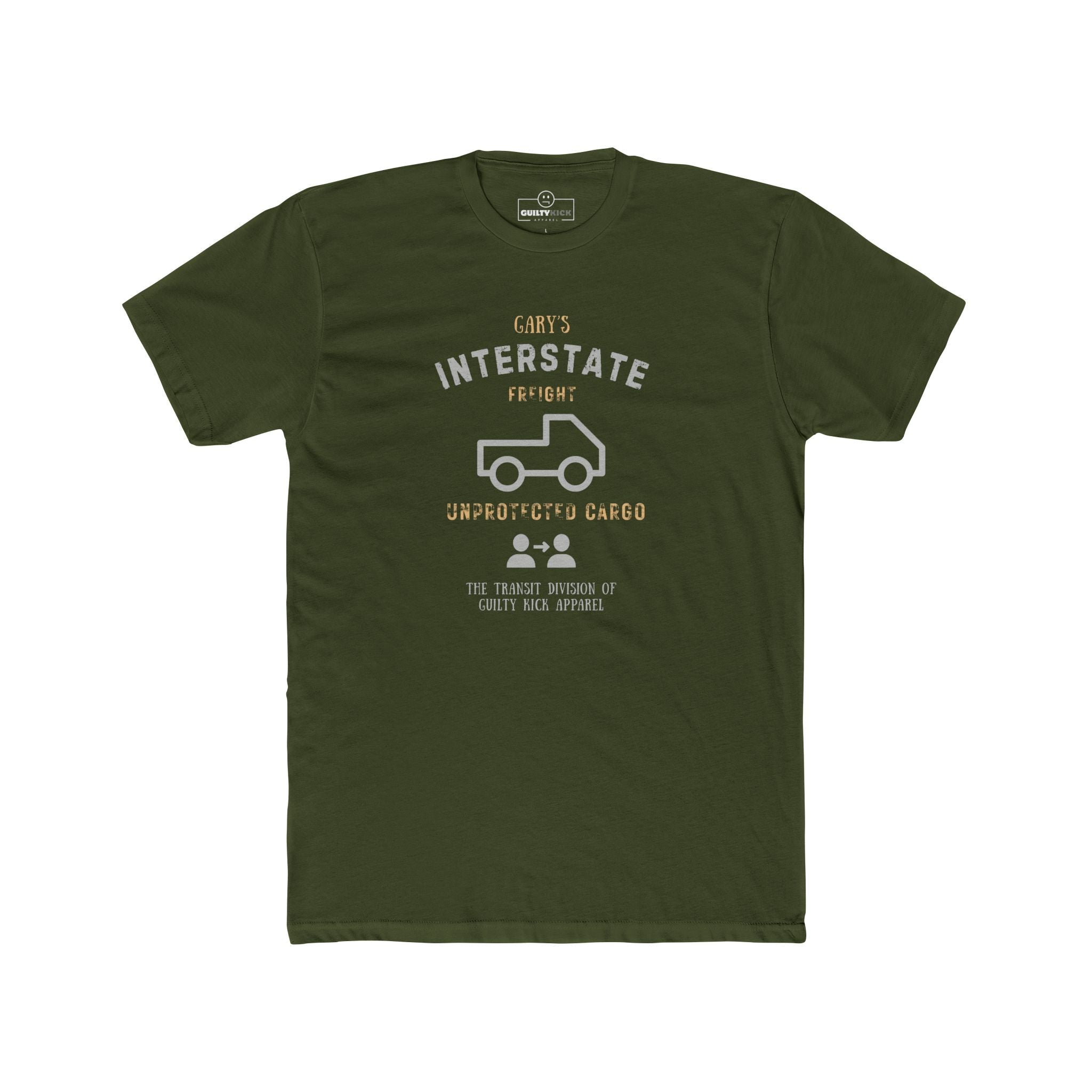 Gary's Interstate Freight Distressed Parody Tee Funny Sunbaked Retro Trucker T-Shirt - Guilty Kick Apparel