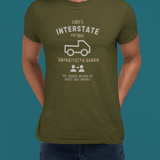 Gary's Interstate Freight Distressed Parody Tee Funny Sunbaked Retro Trucker T-Shirt - Guilty Kick Apparel
