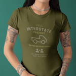 Gary's Interstate Freight Distressed Parody Tee Funny Sunbaked Retro Trucker T-Shirt - Guilty Kick Apparel