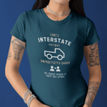 Gary's Interstate Freight Distressed Parody Tee Funny Sunbaked Retro Trucker T-Shirt - Guilty Kick Apparel