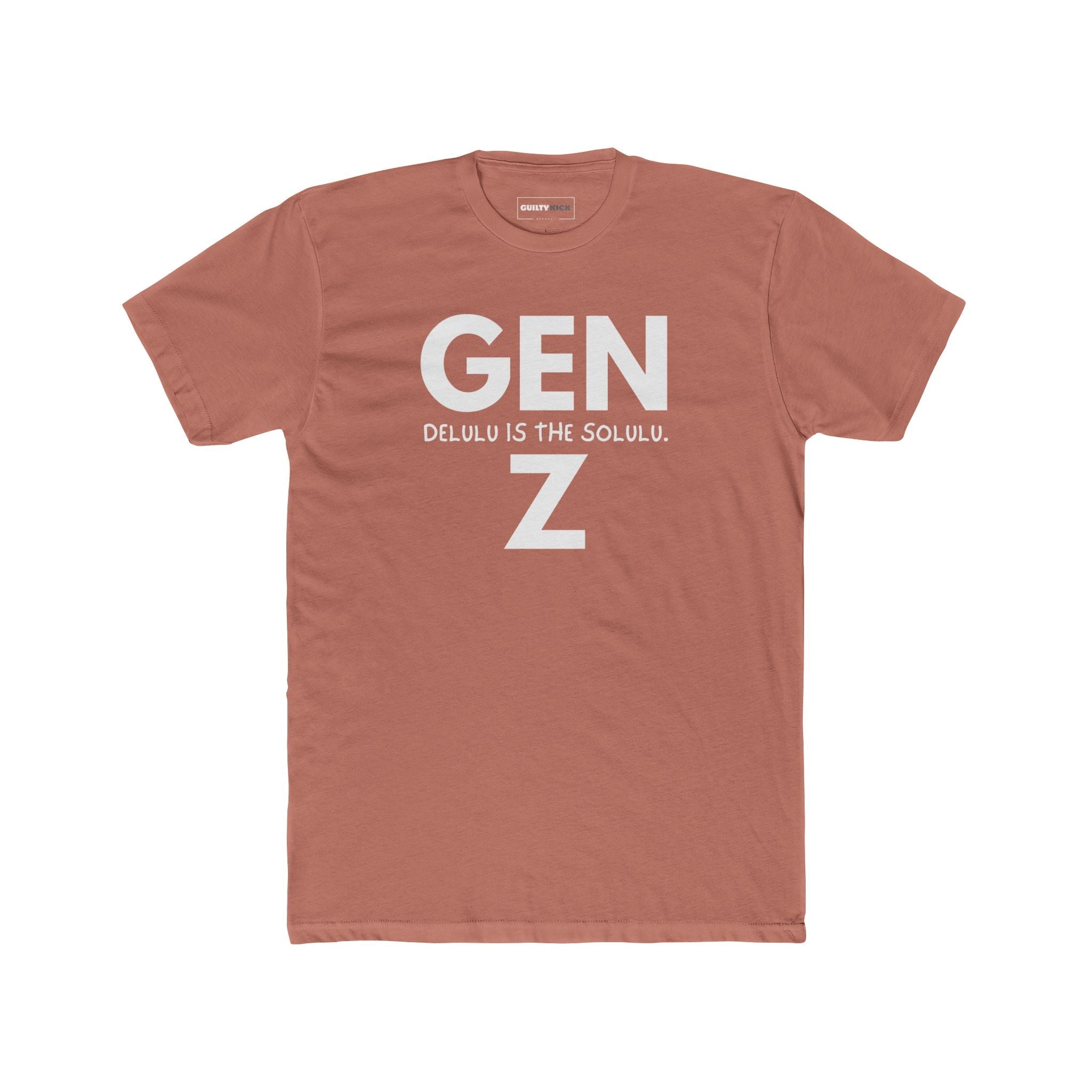 Gen Z: Delulu Is The Solulu T-Shirt | Funny Zoomer Slang Satire Tee - Guilty Kick Apparel