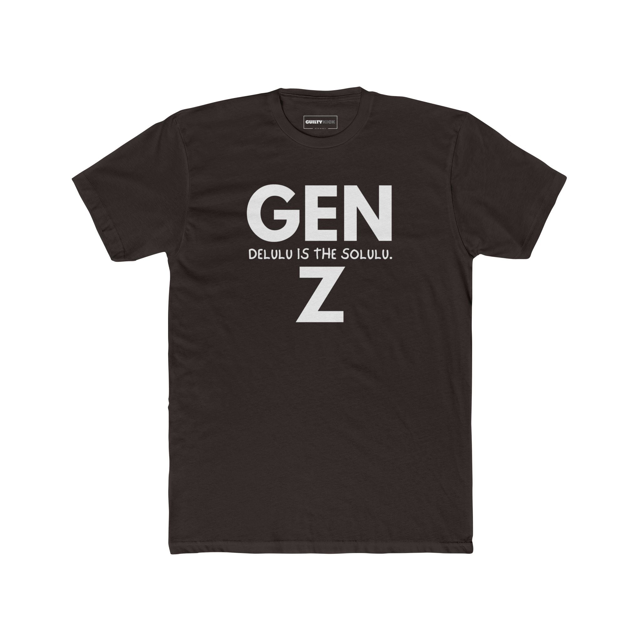 Gen Z: Delulu Is The Solulu T-Shirt | Funny Zoomer Slang Satire Tee - Guilty Kick Apparel
