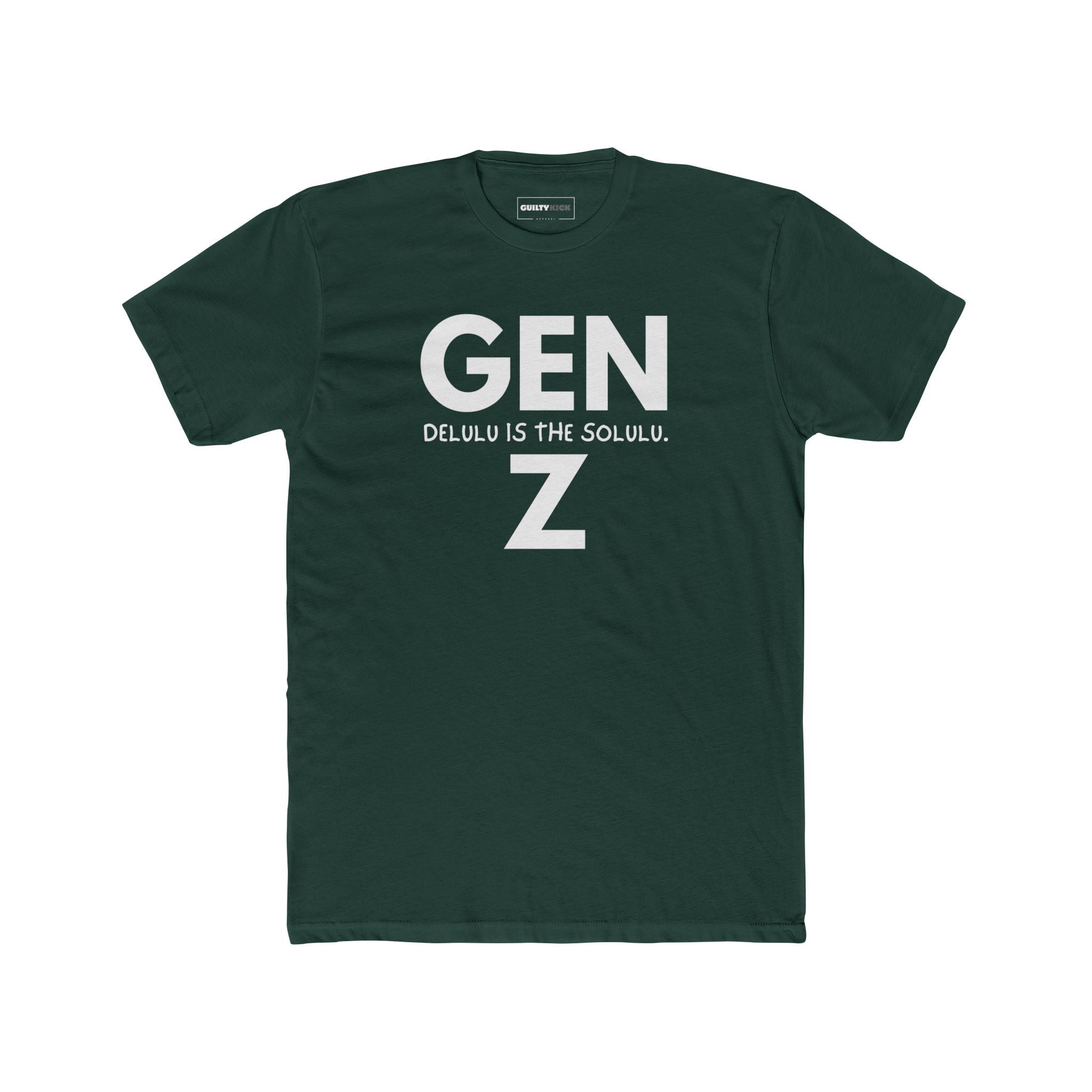 Gen Z: Delulu Is The Solulu T-Shirt | Funny Zoomer Slang Satire Tee - Guilty Kick Apparel