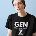 Gen Z: Delulu Is The Solulu T-Shirt | Funny Zoomer Slang Satire Tee - Guilty Kick Apparel