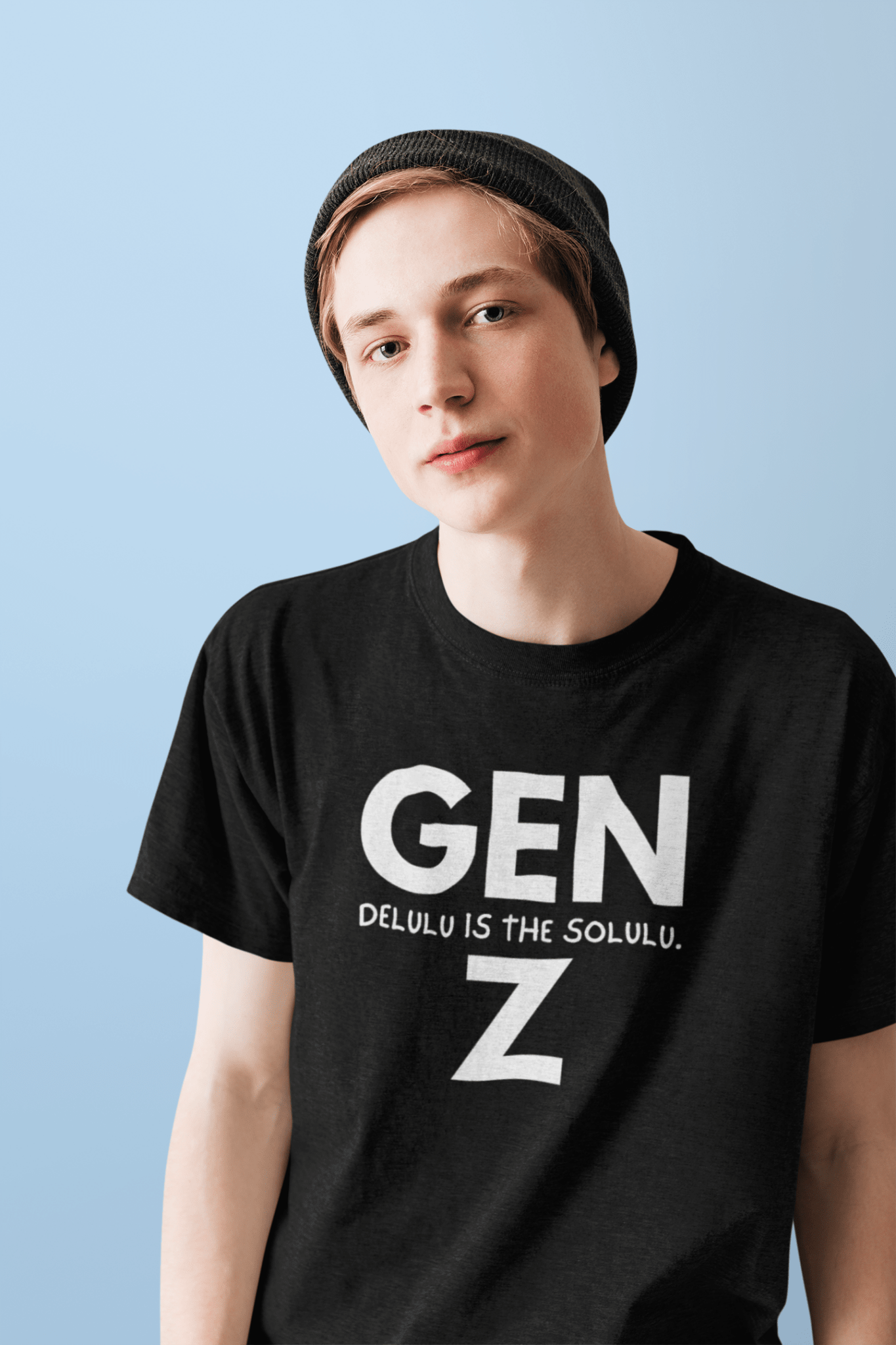 Gen Z: Delulu Is The Solulu T-Shirt | Funny Zoomer Slang Satire Tee - Guilty Kick Apparel
