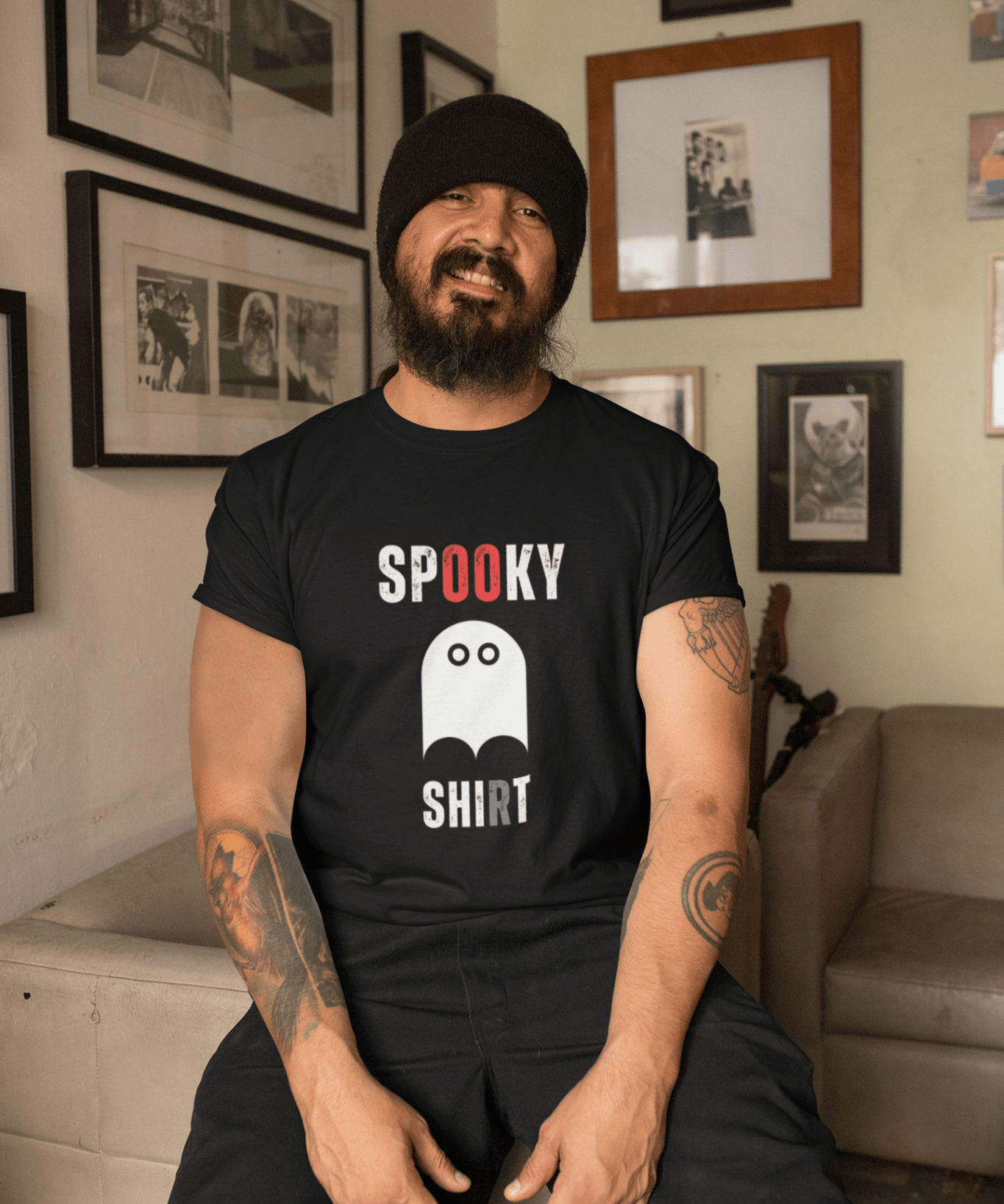 Ghost Tee - Spooky and Cute Unisex Tri - Blend Crew Tee - Guilty Kick Apparel