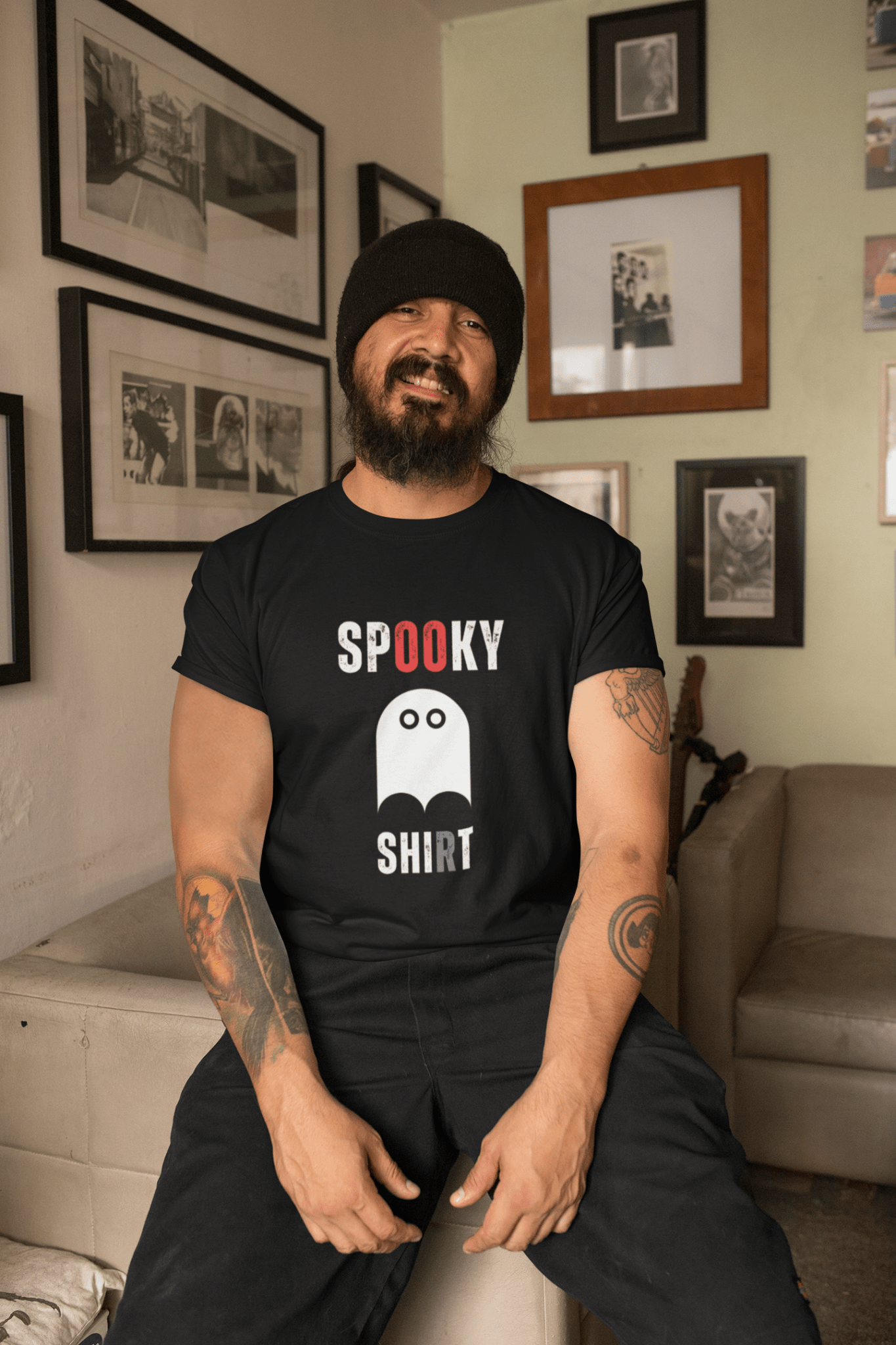Ghost Tee - Spooky and Cute Unisex Tri - Blend Crew Tee - Guilty Kick Apparel