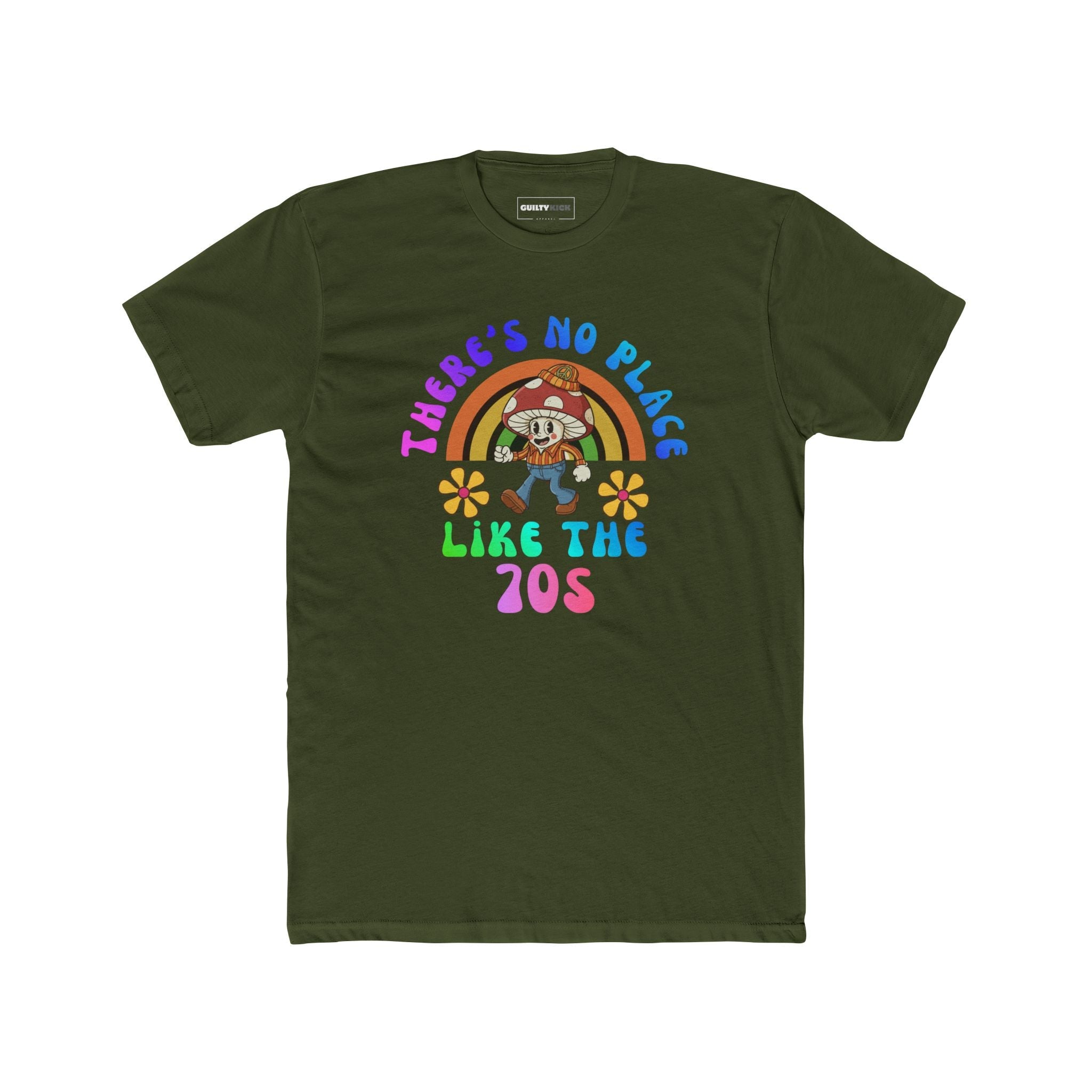 Groovy Shroom: There's No Place Like The 70s Retro Cartoon T-Shirt - Guilty Kick Apparel